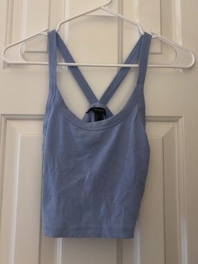 Blue Cropped Forever 21 Tank Top